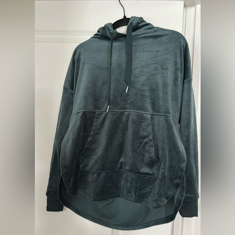 Green velour sweatshirt